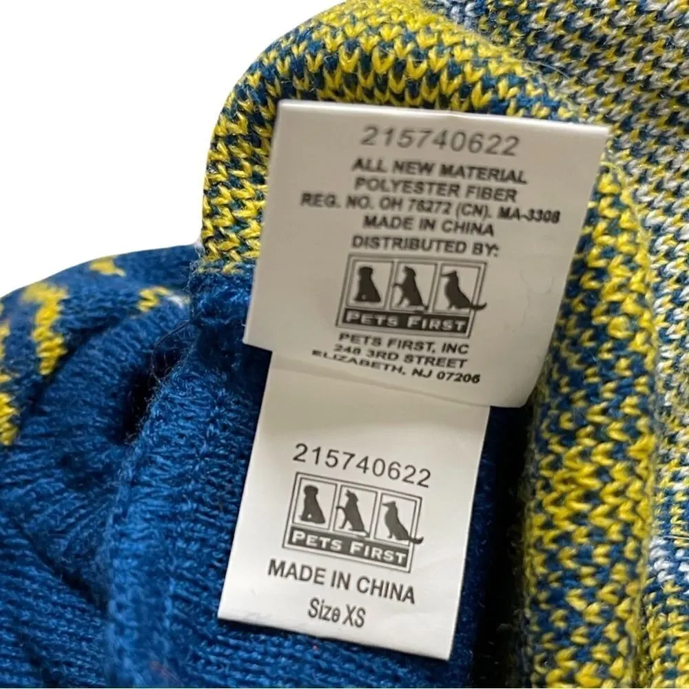 NHL Officially Licensed St Louis Blues Hockey Knit Holiday Dog Sweater XS NWT